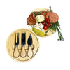 JS Gourmet - 2 in 1 Round Cheese Board and 3 Knives Set - - Mounts For Less