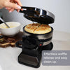 JS Gourmet - Double Belgian Waffle Maker, 180° Rotation, Non-Stick Surface, Stainless Steel - - Mounts For Less