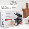 JS Gourmet - Double Belgian Waffle Maker, 180° Rotation, Non-Stick Surface, Stainless Steel - - Mounts For Less