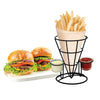 JS Gourmet - French Fries Holder with 2 Dipping Containers, Black Steel - - Mounts For Less