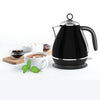 JS Gourmet - Retro Stainless Steel Electric Kettle, 1.7 Liter Capacity, Black - - Mounts For Less