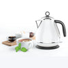 JS Gourmet - Retro Stainless Steel Electric Kettle, 1.7 Liter Capacity, White - - Mounts For Less