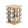 JS Gourmet - Set of 12 Spice Jars with Rotating Bamboo Stand - - Mounts For Less