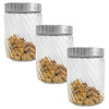 JS Gourmet - Set of 3 Embossed Glass Containers with Airtight Lid, 1300ml Capacity - - Mounts For Less