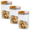 JS Gourmet - Set of 3 Embossed Glass Containers with Airtight Lid, 1300ml Capacity - - Mounts For Less