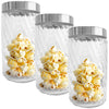 JS Gourmet - Set of 3 Embossed Glass Containers with Airtight Lid, 1700ml Capacity - - Mounts For Less