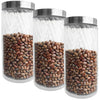 JS Gourmet - Set of 3 Embossed Glass Containers with Airtight Lid, 2100ml Capacity - - Mounts For Less