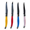 JS Gourmet - Set of 4 Laguiole Steak Knives, Stainless Steel Blade, Multicolored Handles - - Mounts For Less