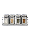 JS Gourmet - Set of 4 Spice Containers with Storage Tray, Stainless Steel - - Mounts For Less