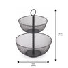 Jessar - 2 Tier Fruit Basket, 31 x 31 x 41cm, Black - - Mounts For Less
