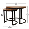 Jessar - Set of 2 Round Coffee Tables, From the Bali Collection, Brown Wood Grain - - Mounts For Less