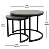 Jessar - Set of 2 Round Coffee Tables, From the Bali Collection, Grey Wood Grain - - Mounts For Less