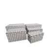 Jessar - Set of 5 Fabric Storage Baskets with Flip Lids, White - - Mounts For Less