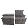 Jessar - Set of 5 Fabric Storage Baskets with Lids, Gray - - Mounts For Less