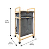 Jessar - Storage Cabinet with Removable Laundry Basket, Bamboo Frame, Grey - - Mounts For Less