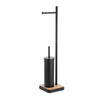 Jessar - Toilet Paper Holder with Toilet Brush, Black - - Mounts For Less