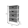 Jessar - Wooden Storage Unit with 4 Fabric Drawers, Gray and White - - Mounts For Less