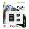 Kingston - 2 Pack Canvas Select Plus microSD Memory Cards, 100R A1 C10, 64GB Capacity - - Mounts For Less