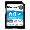 Kingston - Canvas Go! Plus SD Memory Card, 170R C10 UHS-I U3 V30, 64GB Capacity - - Mounts For Less