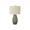 Monach Specialties I 9654 - Lighting, 24"H, Table Lamp, Grey Resin, Ivory / Cream Shade, Contemporary - - Mounts For Less
