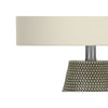 Monach Specialties I 9654 - Lighting, 24"H, Table Lamp, Grey Resin, Ivory / Cream Shade, Contemporary - - Mounts For Less