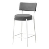 Monarch Speacialties I 2247 - Barstool, Counter Height, Set Of 2, Kitchen, Grey Fabric, White Metal, Contemporary, Modern - - Mounts For Less