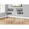 Monarch Speacialties I 2247 - Barstool, Counter Height, Set Of 2, Kitchen, Grey Fabric, White Metal, Contemporary, Modern - - Mounts For Less