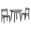 Monarch Specialties I 1007 - Dining Table Set, 3pcs Set, Small, 35" Drop Leaf, Kitchen, Black Metal, Grey Laminate, Contemporary, Modern - - Mounts For Less