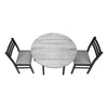 Monarch Specialties I 1007 - Dining Table Set, 3pcs Set, Small, 35" Drop Leaf, Kitchen, Black Metal, Grey Laminate, Contemporary, Modern - - Mounts For Less