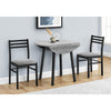 Monarch Specialties I 1007 - Dining Table Set, 3pcs Set, Small, 35" Drop Leaf, Kitchen, Black Metal, Grey Laminate, Contemporary, Modern - - Mounts For Less