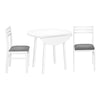 Monarch Specialties I 1011 - Dining Table Set, 3pcs Set, Small, 35" Drop Leaf, Kitchen, White Metal And Laminate, Grey Fabric, Contemporary, Modern - - Mounts For Less