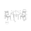 Monarch Specialties I 1011 - Dining Table Set, 3pcs Set, Small, 35" Drop Leaf, Kitchen, White Metal And Laminate, Grey Fabric, Contemporary, Modern - - Mounts For Less
