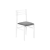 Monarch Specialties I 1011 - Dining Table Set, 3pcs Set, Small, 35" Drop Leaf, Kitchen, White Metal And Laminate, Grey Fabric, Contemporary, Modern - - Mounts For Less