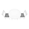 Monarch Specialties I 1011 - Dining Table Set, 3pcs Set, Small, 35" Drop Leaf, Kitchen, White Metal And Laminate, Grey Fabric, Contemporary, Modern - - Mounts For Less