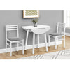 Monarch Specialties I 1011 - Dining Table Set, 3pcs Set, Small, 35" Drop Leaf, Kitchen, White Metal And Laminate, Grey Fabric, Contemporary, Modern - - Mounts For Less