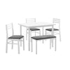 Monarch Specialties I 1031 - Dining Set, 5pcs Set, 40" Rectangular, Kitchen, Small, White Metal And Laminate, Grey Fabric, Contemporary, Modern - - Mounts For Less