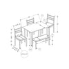 Monarch Specialties I 1031 - Dining Set, 5pcs Set, 40" Rectangular, Kitchen, Small, White Metal And Laminate, Grey Fabric, Contemporary, Modern - - Mounts For Less