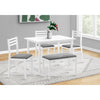Monarch Specialties I 1031 - Dining Set, 5pcs Set, 40" Rectangular, Kitchen, Small, White Metal And Laminate, Grey Fabric, Contemporary, Modern - - Mounts For Less