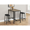 Monarch Specialties I 1143 - Dining Set, 3pcs Set, Counter Height, 36" Rectangular, Small, Kitchen, Brown Laminate, Black Metal, Contemporary, Modern - - Mounts For Less