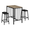 Monarch Specialties I 1143 - Dining Set, 3pcs Set, Counter Height, 36" Rectangular, Small, Kitchen, Brown Laminate, Black Metal, Contemporary, Modern - - Mounts For Less