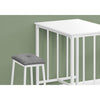 Monarch Specialties I 1147 - Dining Set, 3pcs Set, Counter Height, 36" Rectangular, Small, Kitchen, White Laminate, White Metal, Contemporary, Modern - - Mounts For Less