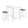 Monarch Specialties I 1147 - Dining Set, 3pcs Set, Counter Height, 36" Rectangular, Small, Kitchen, White Laminate, White Metal, Contemporary, Modern - - Mounts For Less