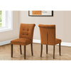 Monarch Specialties I 1221 - Dining Chair, 38" Height, Set Of 2, Upholstered, Dining Room, Side, Kitchen, Orange Fabric, Walnut Wood Legs, Modern - - Mounts For Less