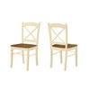 Monarch Specialties I 1325 - Dining Chair, Set Of 2, Side, Kitchen, Dining Room, Oak And Cream, Wood Legs, Transitional - - Mounts For Less