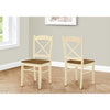 Monarch Specialties I 1325 - Dining Chair, Set Of 2, Side, Kitchen, Dining Room, Oak And Cream, Wood Legs, Transitional - - Mounts For Less