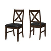 Monarch Specialties I 1333 - Dining Chair, 37" Height, Set Of 2, Dining Room, Kitchen, Side, Upholstered, Brown Solid Wood, Brown Leather Look, Transitional - - Mounts For Less