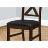 Monarch Specialties I 1333 - Dining Chair, 37" Height, Set Of 2, Dining Room, Kitchen, Side, Upholstered, Brown Solid Wood, Brown Leather Look, Transitional - - Mounts For Less