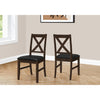 Monarch Specialties I 1333 - Dining Chair, 37" Height, Set Of 2, Dining Room, Kitchen, Side, Upholstered, Brown Solid Wood, Brown Leather Look, Transitional - - Mounts For Less