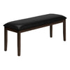 Monarch Specialties I 1334 - 48 Inch Rectangular Bench, Dining Room, Hallway, Entryway, Upholstered, Brown Solid Wood, Transitional - - Mounts For Less