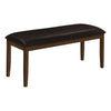 Monarch Specialties I 1373 - Bench, 48" Rectangular, Dining Room, Entryway, Hallway, Kitchen, Upholstered, Wood, Brown Solid Wood, Brown Leather-look, Transitional - - Mounts For Less